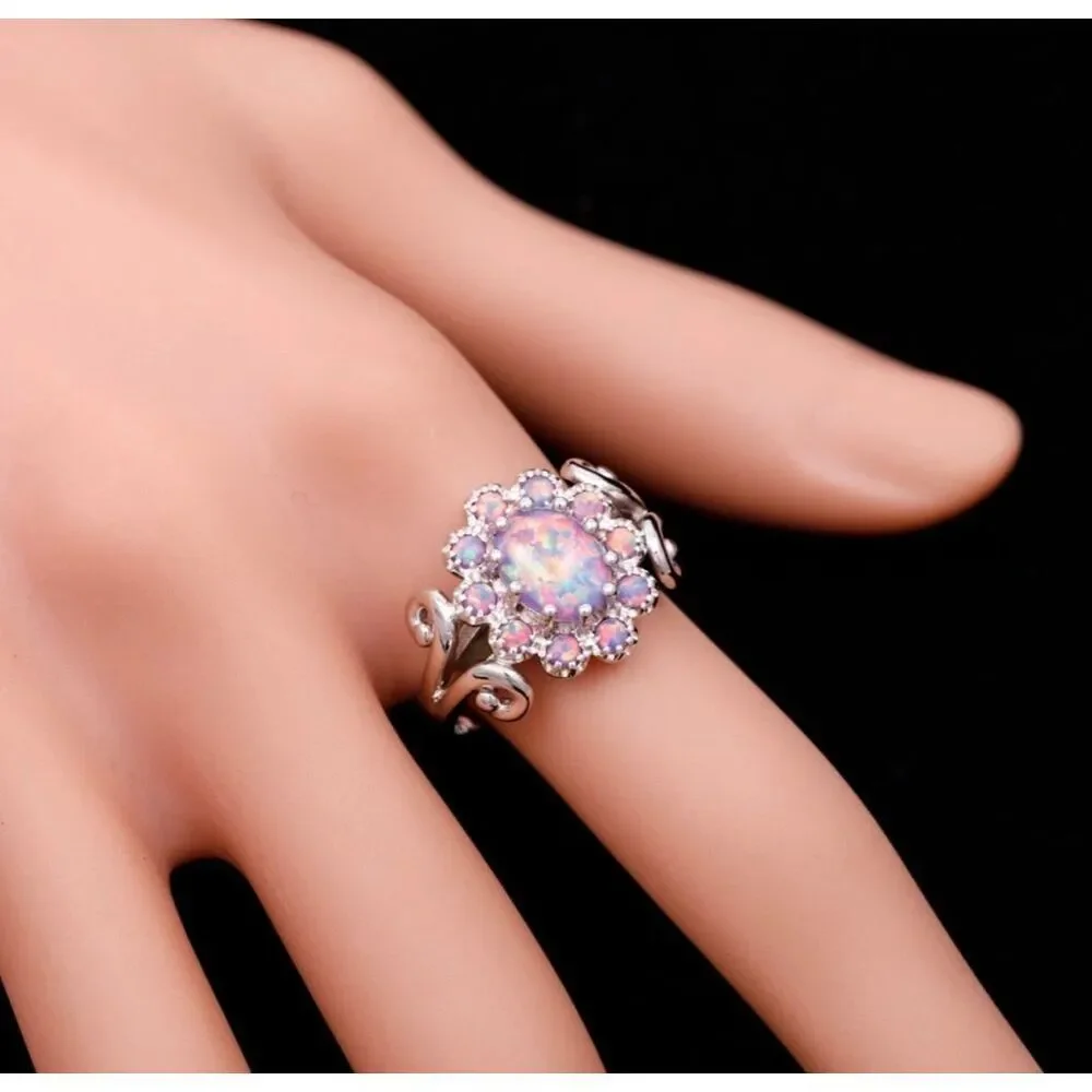 Purple Fire Opal Ring